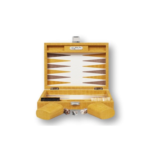 Backgammon en Cuir - Effet Alligator - Format Small