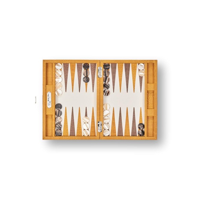 Backgammon en Cuir - Effet Alligator - Format Small