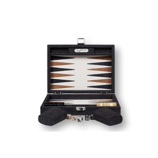 Backgammon en Cuir - Effet Alligator - Format Small