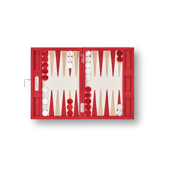 Backgammon en Cuir - Effet Alligator - Format Small