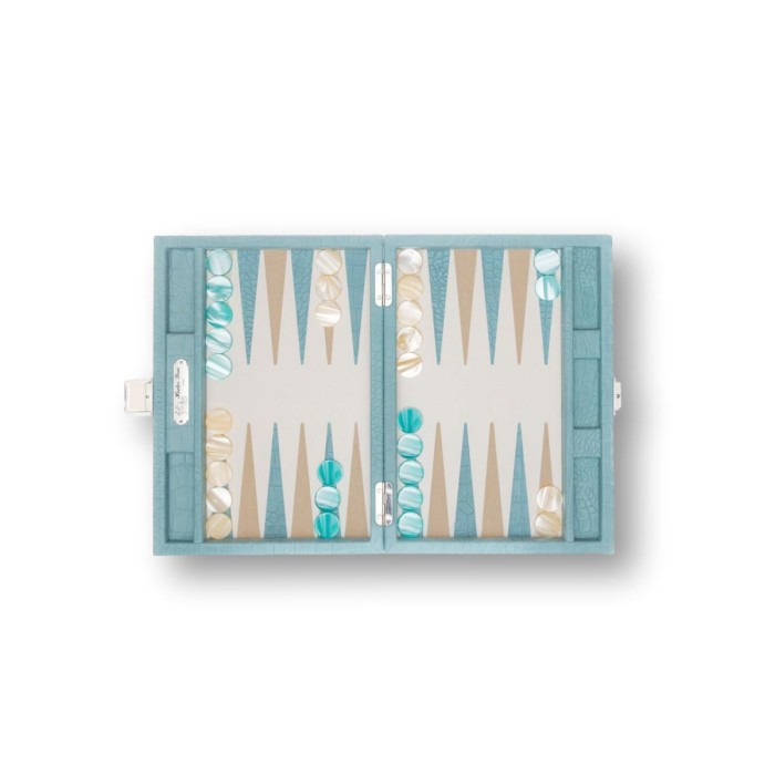 Backgammon en Cuir - Effet Alligator - Format Small