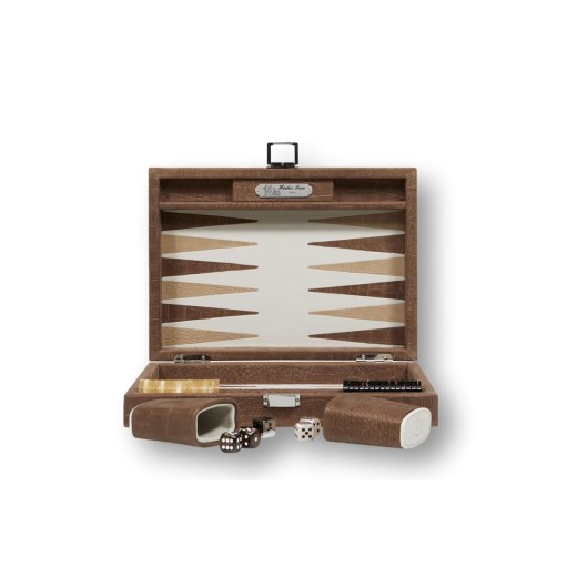 Backgammon en Cuir - Effet Alligator - Format Small