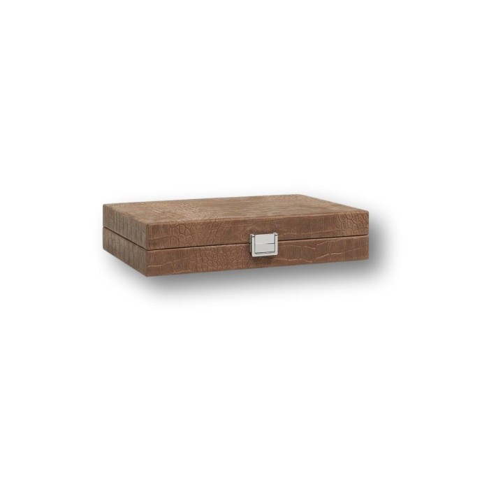 Backgammon en Cuir - Effet Alligator - Format Small