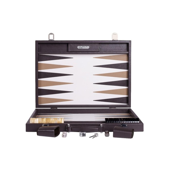 Backgammon en Cuir - Effet Buffle - Format Compétition