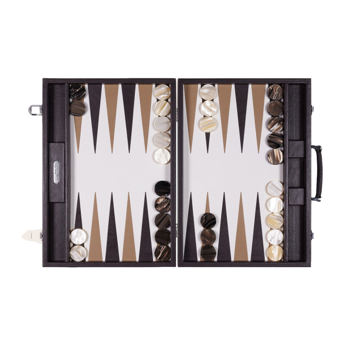 Backgammon en Cuir - Effet Buffle - Format Compétition