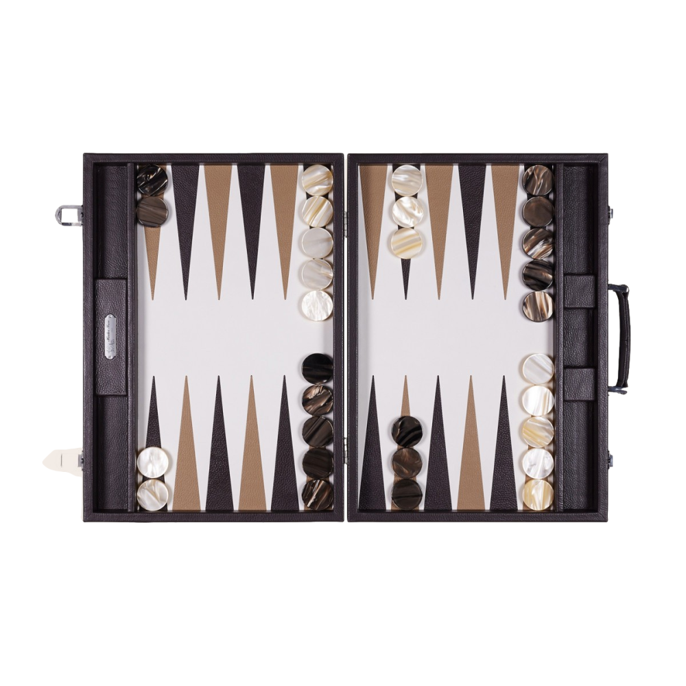 Backgammon en Cuir - Effet Buffle - Format Compétition