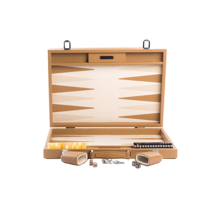 Backgammon en Cuir - Effet Buffle - Format Compétition