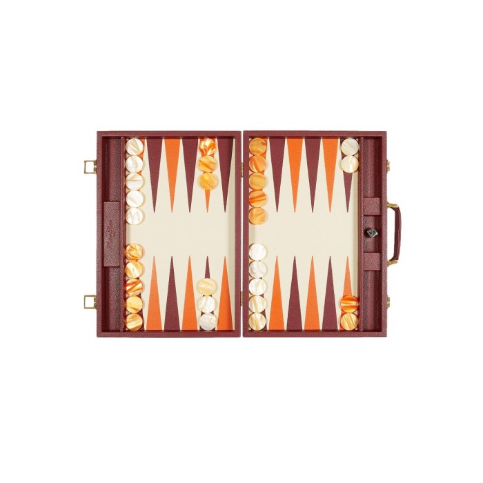 Backgammon en Cuir - Effet Buffle - Format Compétition