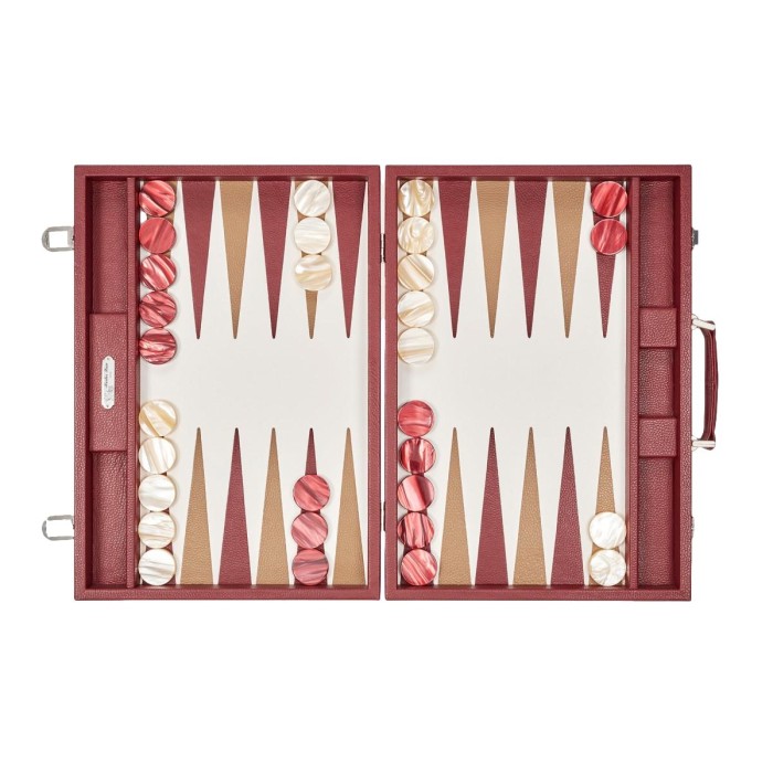 Backgammon en Cuir - Effet Buffle - Format Compétition
