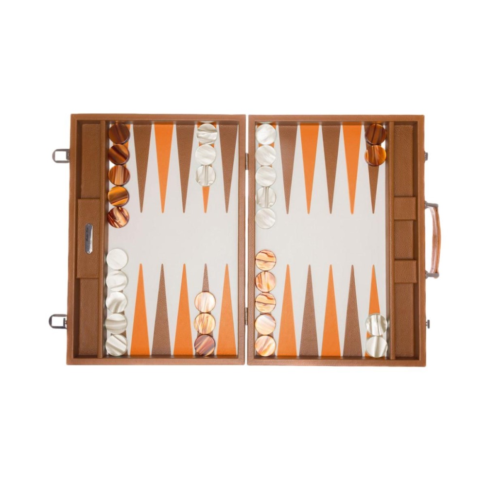 Backgammon en Cuir - Effet Buffle - Format Compétition