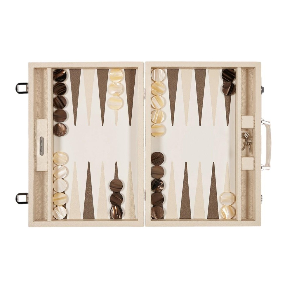 Backgammon en Cuir - Effet Buffle - Format Compétition
