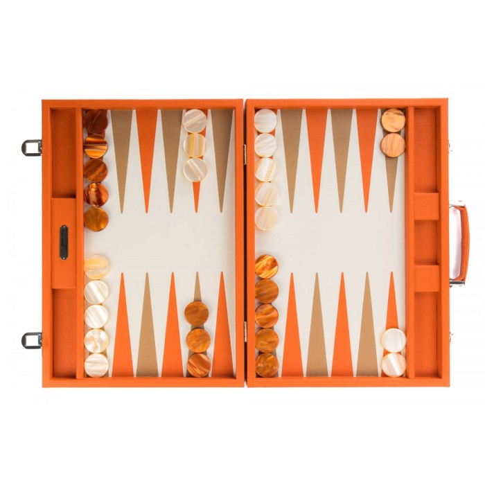 Backgammon en Cuir - Effet Buffle - Format Compétition
