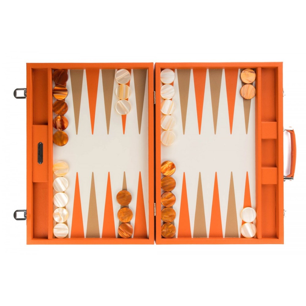 Backgammon en Cuir - Effet Buffle - Format Compétition