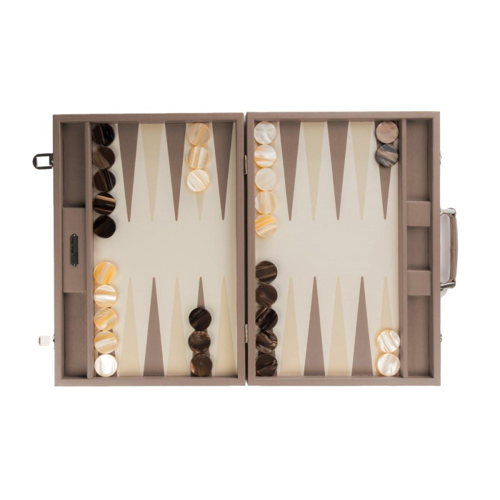 Backgammon en Cuir - Effet Buffle - Format Compétition