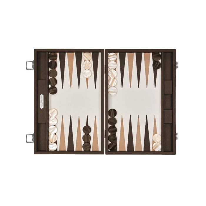 Backgammon en Cuir - Effet Buffle - Format Large