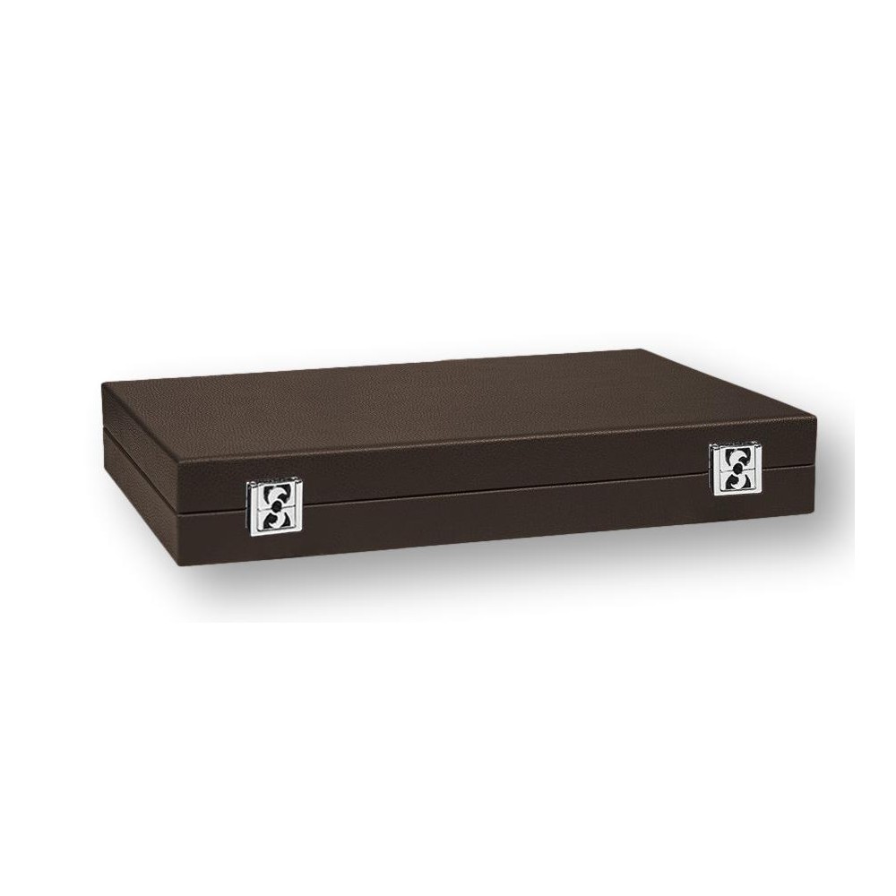 Backgammon en Cuir - Effet Buffle - Format Large