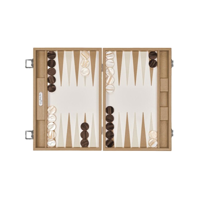 Backgammon en Cuir - Effet Buffle - Format Large