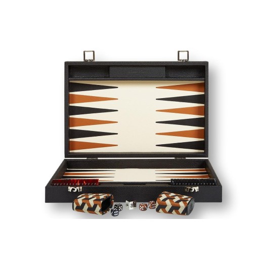 Backgammon en Cuir - Effet Buffle - Format Large