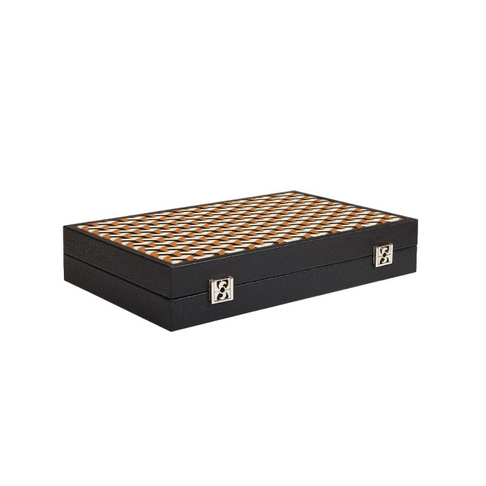 Backgammon en Cuir - Effet Buffle - Format Large