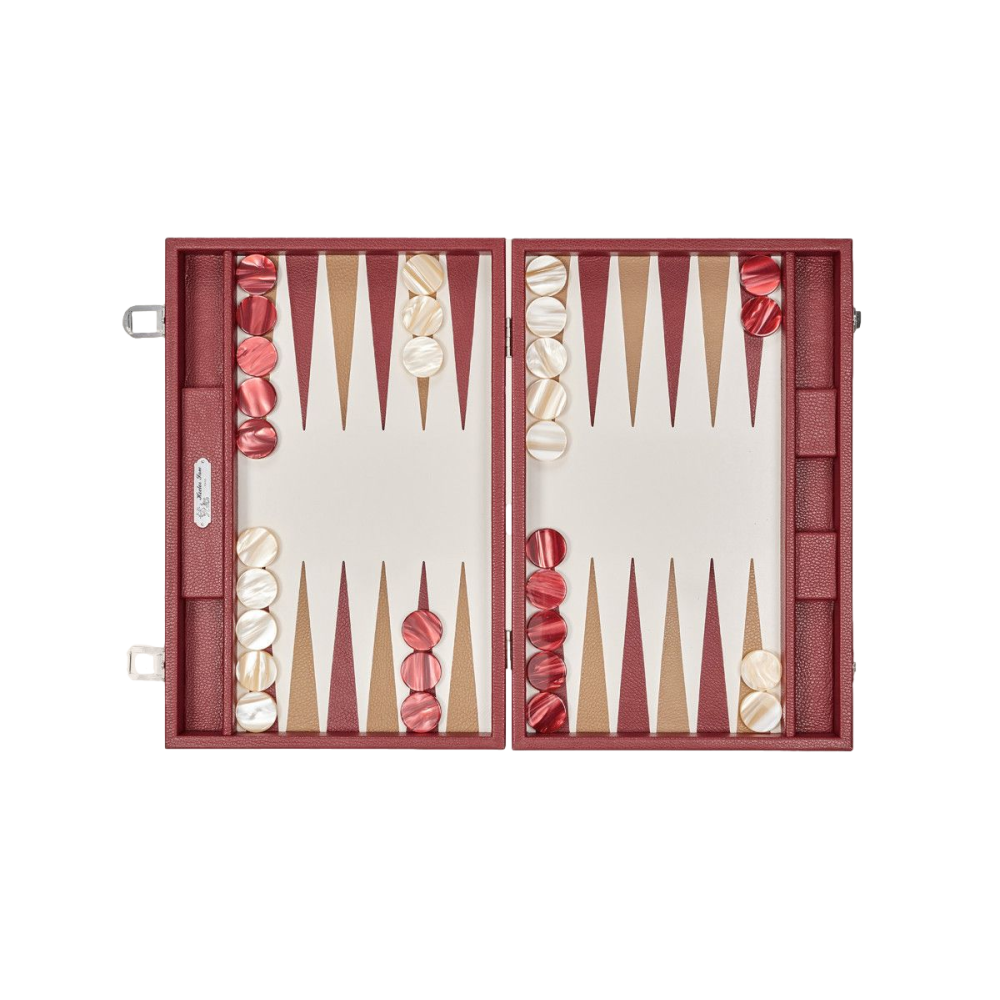 Backgammon en Cuir - Effet Buffle - Format Large
