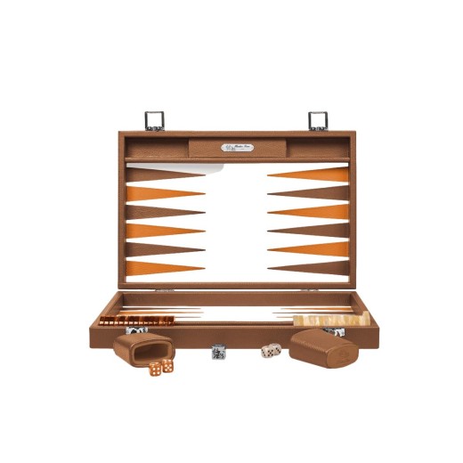 Backgammon en Cuir - Effet Buffle - Format Large