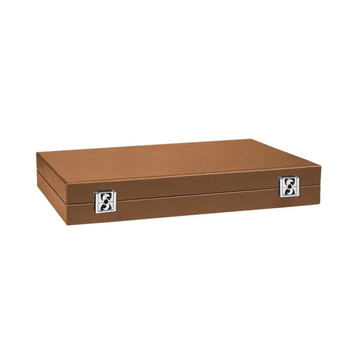 Backgammon en Cuir - Effet Buffle - Format Large