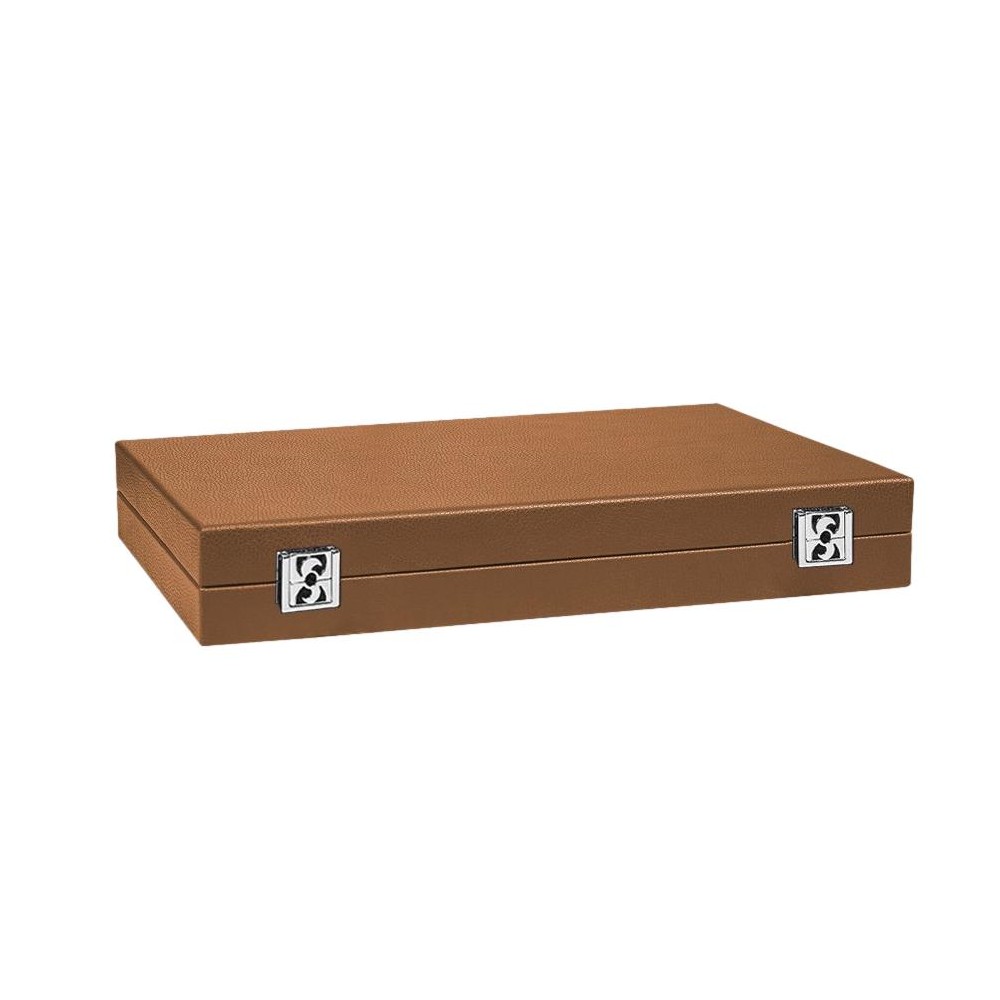 Backgammon en Cuir - Effet Buffle - Format Large