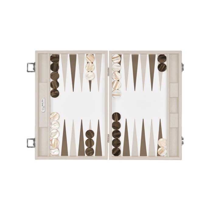 Backgammon en Cuir - Effet Buffle - Format Large
