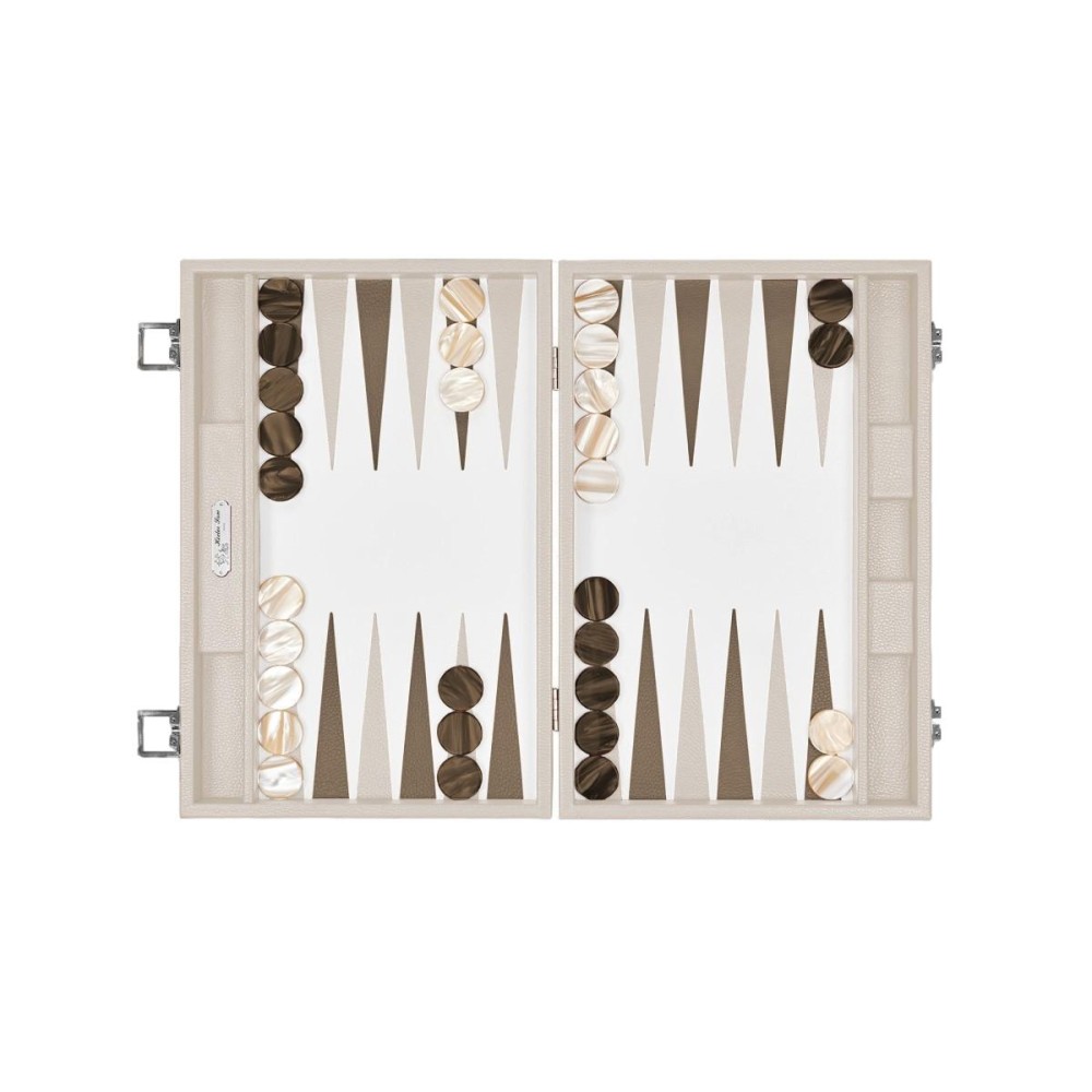 Backgammon en Cuir - Effet Buffle - Format Large