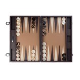 Backgammon en Cuir - Effet Buffle - Format Large