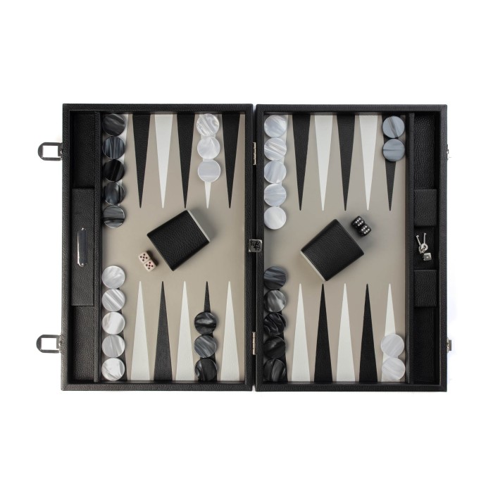 Backgammon en Cuir - Effet Buffle - Format Large