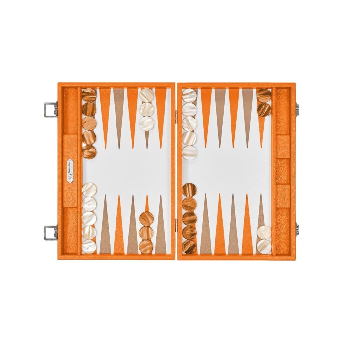 Backgammon en Cuir - Effet Buffle - Format Large