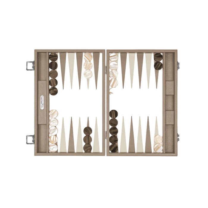 Backgammon en Cuir - Effet Buffle - Format Large