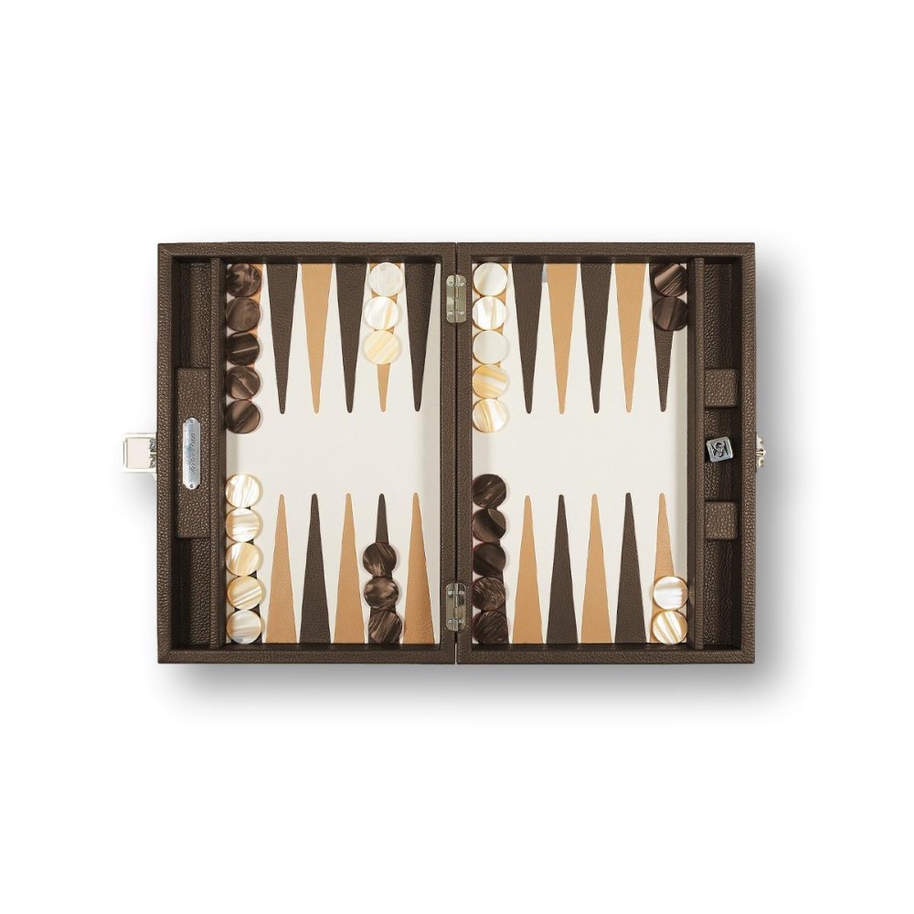 Backgammon en Cuir - Effet Buffle - Format Medium