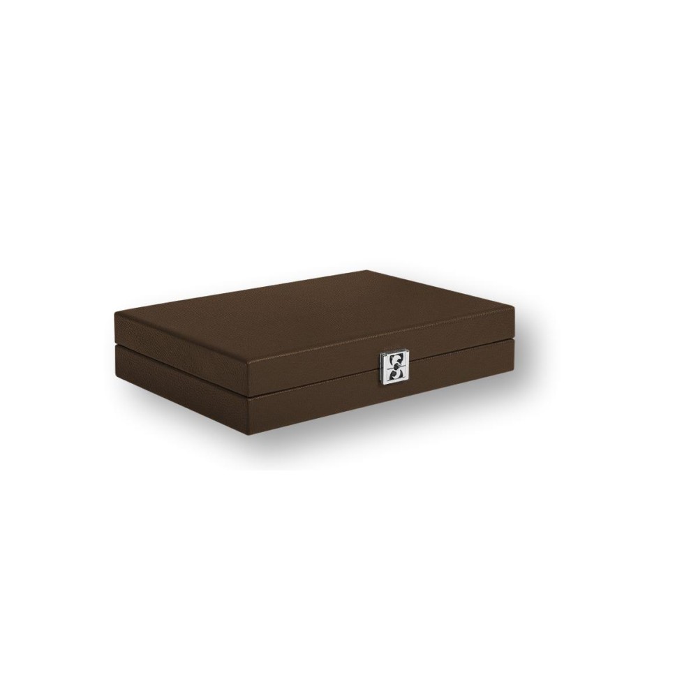 Backgammon en Cuir - Effet Buffle - Format Medium