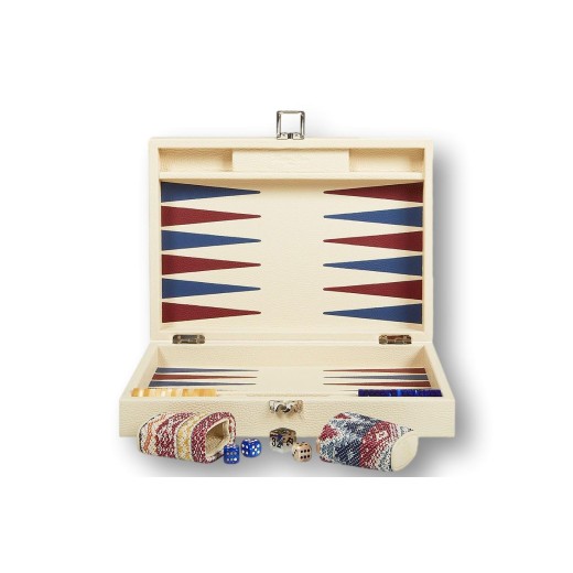Backgammon en Cuir - Effet Buffle - Format Medium