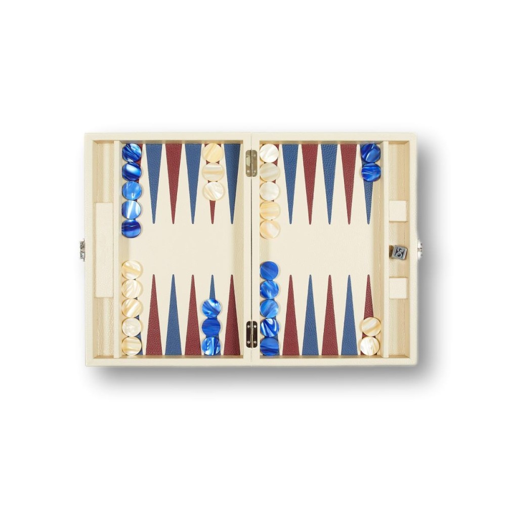 Backgammon en Cuir - Effet Buffle - Format Medium