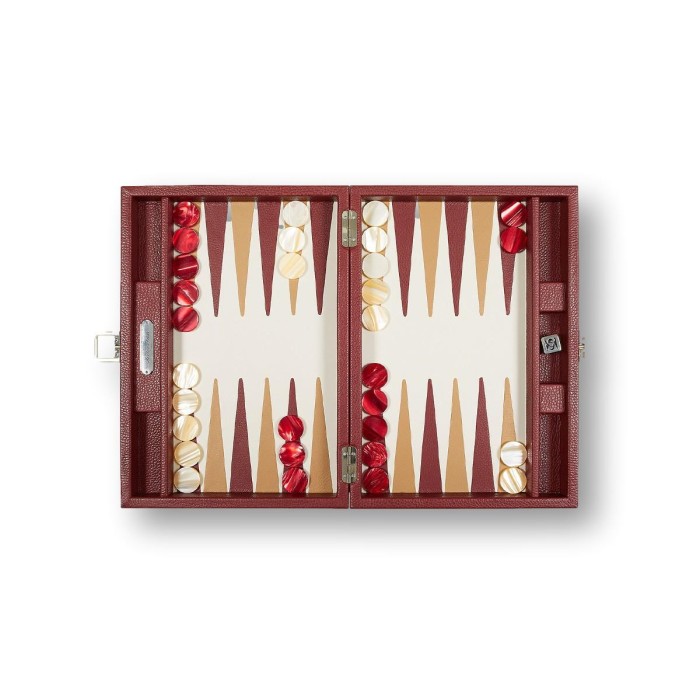Backgammon en Cuir - Effet Buffle - Format Medium