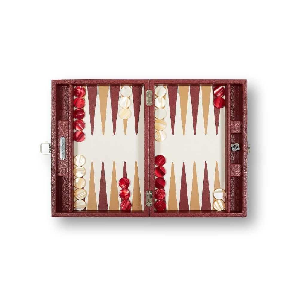 Backgammon en Cuir - Effet Buffle - Format Medium