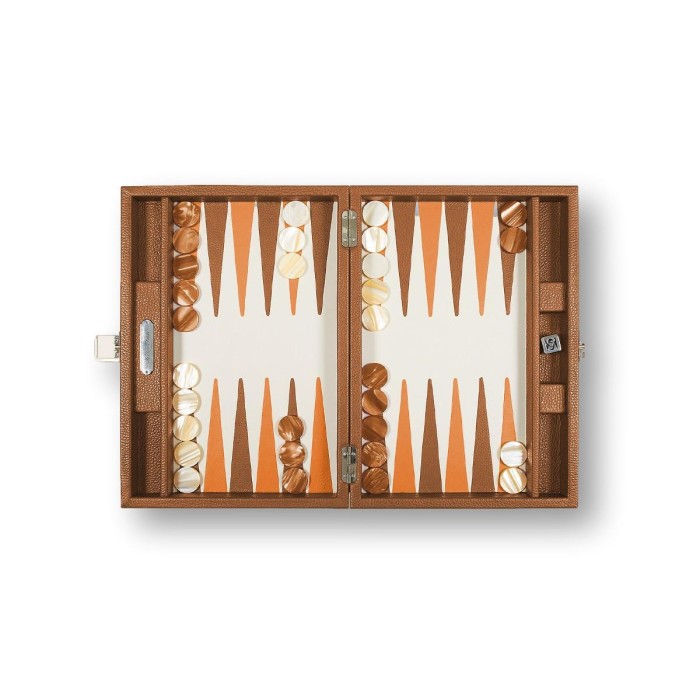 Backgammon en Cuir - Effet Buffle - Format Medium