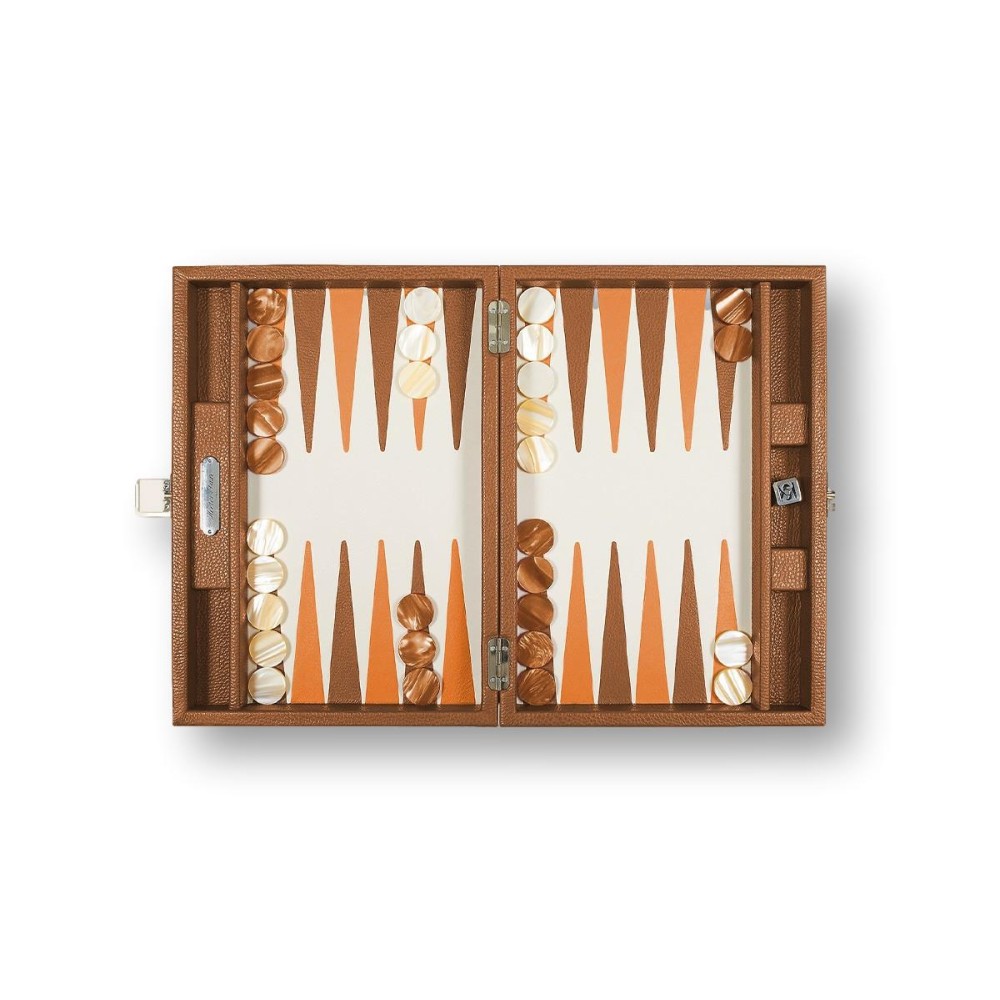 Backgammon en Cuir - Effet Buffle - Format Medium