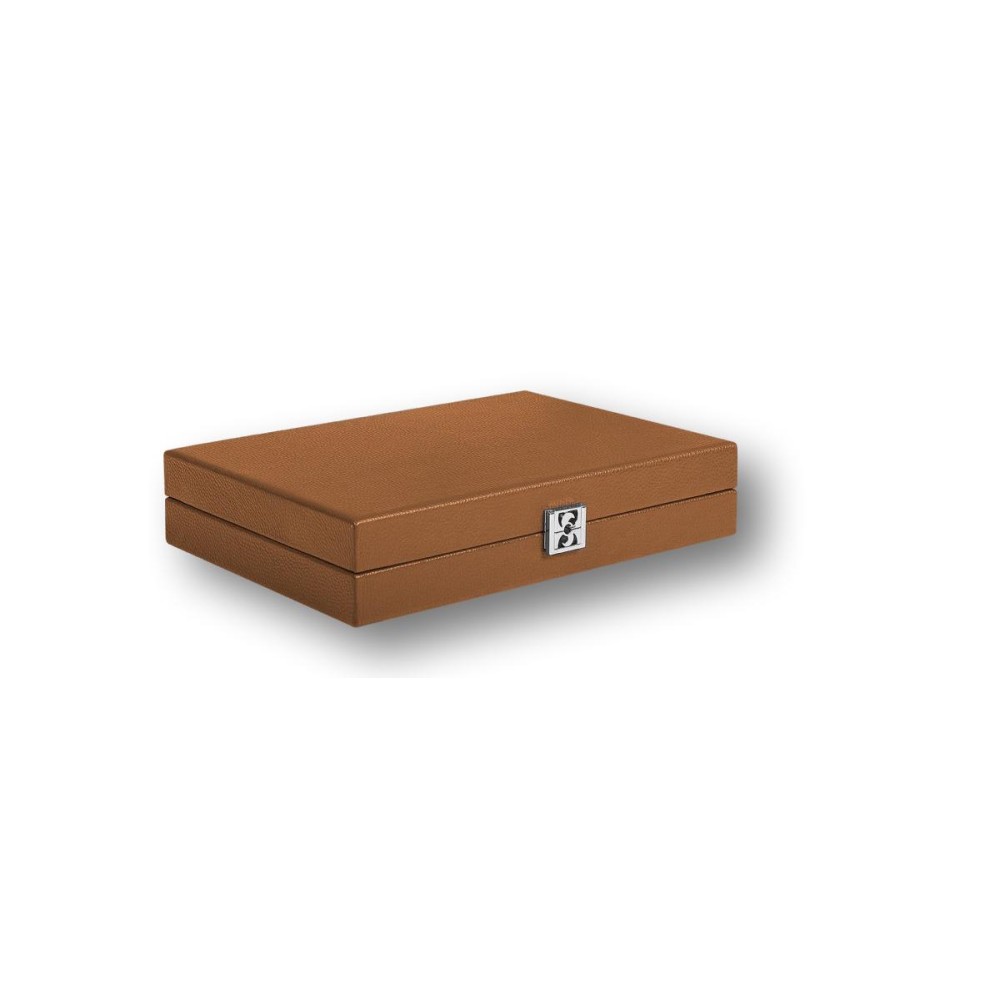 Backgammon en Cuir - Effet Buffle - Format Medium