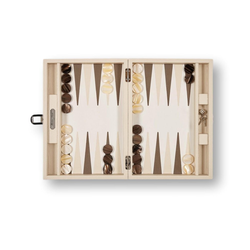 Backgammon en Cuir - Effet Buffle - Format Medium