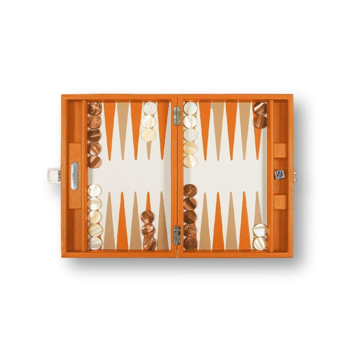 Backgammon en Cuir - Effet Buffle - Format Medium