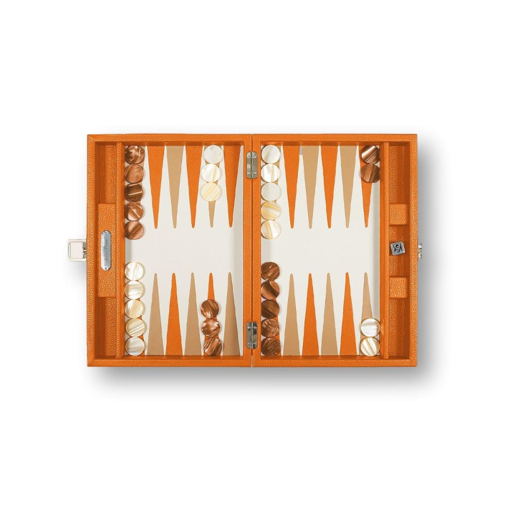 Backgammon en Cuir - Effet Buffle - Format Medium