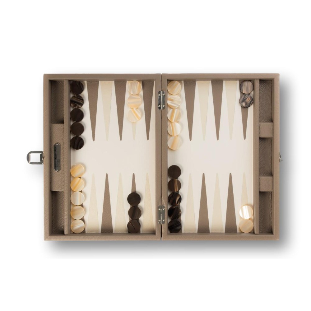 Backgammon en Cuir - Effet Buffle - Format Medium