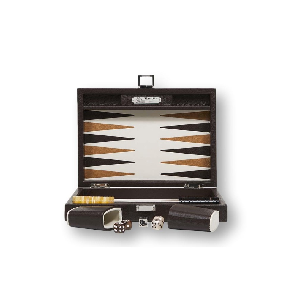 Leder-Backgammon - Büffel-Effekt - Kleine Größe