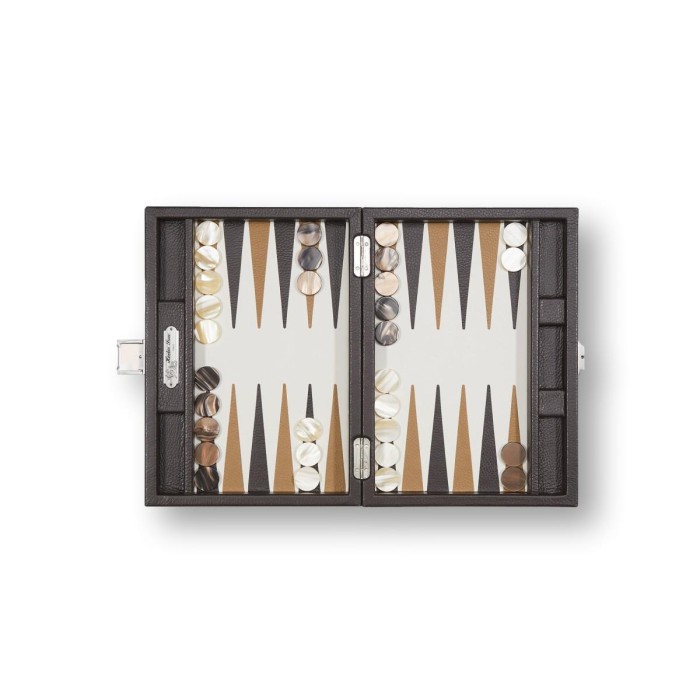 Leder-Backgammon - Büffel-Effekt - Kleine Größe