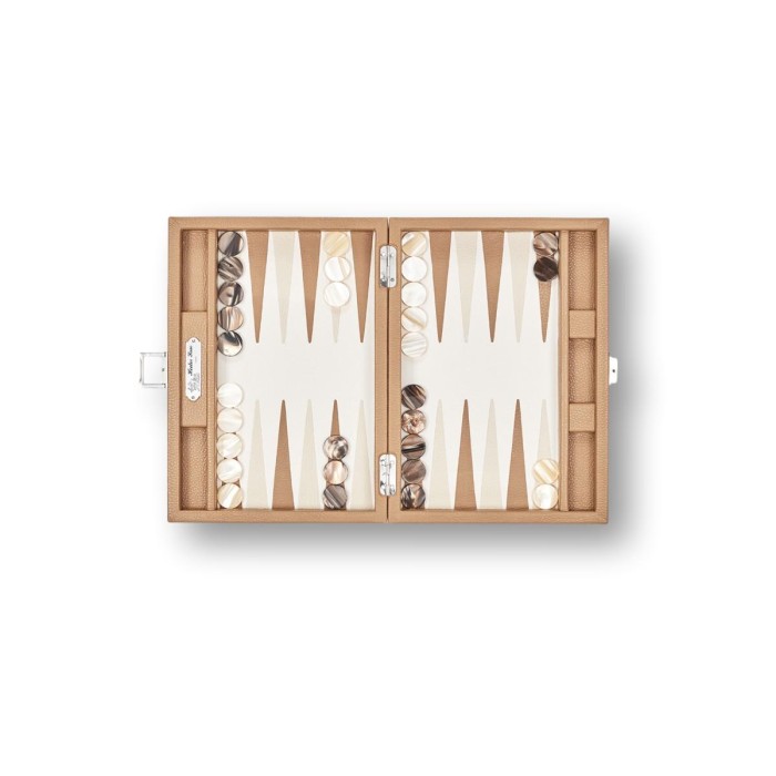 Backgammon en Cuir - Effet Buffle - Format Small