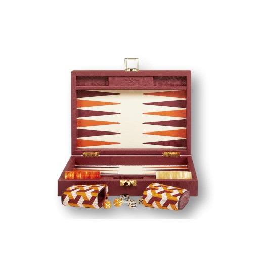 Backgammon en Cuir - Effet Buffle - Format Small